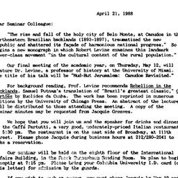 Announcements, 1988-05-12. ...