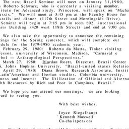 Announcements, 1980-01-31. ...