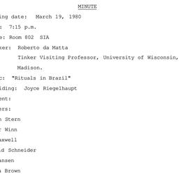 Minutes, 1980-03-19. Brazil...