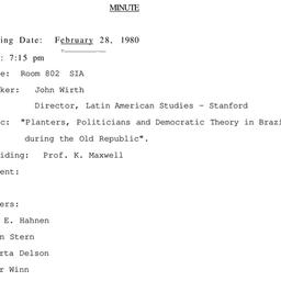 Minutes, 1980-02-28. Brazil...