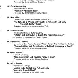 Schedules, Brazil, seminar ...