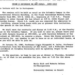 Announcements, 1985-11-21. ...