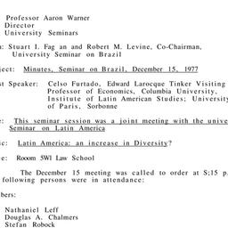 Minutes, 1977-12-15. Brazil...