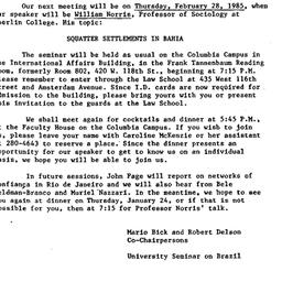 Announcements, 1985-02-28. ...