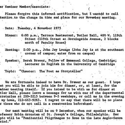 Announcements, 1975-10-27. ...