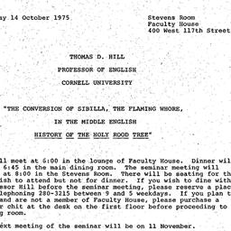 Announcements, 1975-10-14. ...