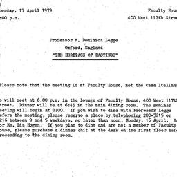 Announcements, 1979-04-17. ...