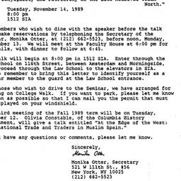 Announcements, 1989-10-24. ...
