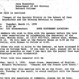 Announcements, 1990-02-27. ...