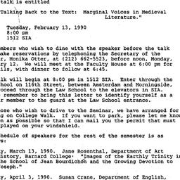 Announcements, 1990-01-23. ...