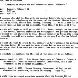 Announcements, 1991-01-28. ...