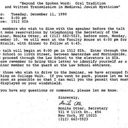 Announcements, 1990-11-26. ...