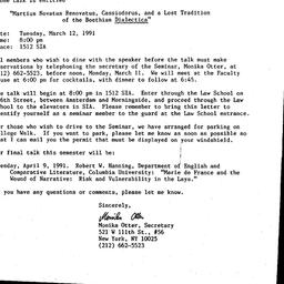 Announcements, 1991-02-25. ...