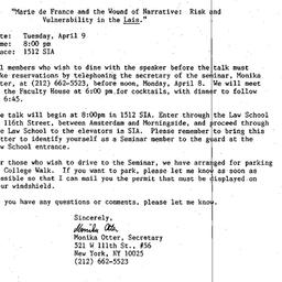 Announcements, 1991-03-20. ...