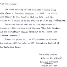 Announcements, 1964-02-11. ...