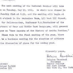 Announcements, 1964-05-12. ...