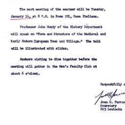 Announcements, 1969-01-07. ...