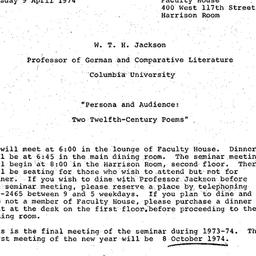 Announcements, 1974-04-09. ...