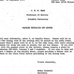Announcements, 1973-09-11. ...