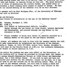 Announcements, 1993-10-12. ...