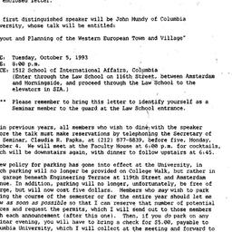 Announcements, 1993-09-15. ...
