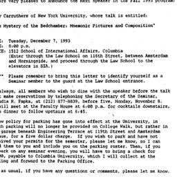 Announcements, 1993-11-15. ...