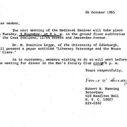 Announcements, 1965-10-26. ...