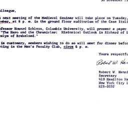 Announcements, 1965-11-30. ...