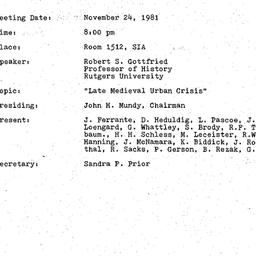 Minutes, 1981-11-24. Mediev...