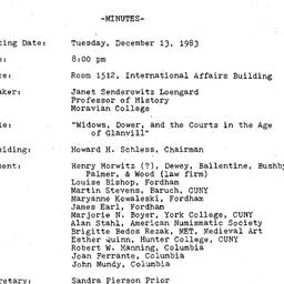 Minutes, 1983-12-13. Mediev...