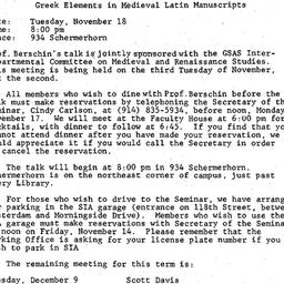 Announcements, 1986-10-29. ...