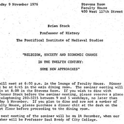 Announcements, 1976-11-09. ...