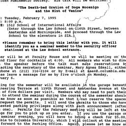Announcements, 1995-01-17. ...