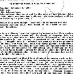 Minutes, 1994-10-13. Mediev...