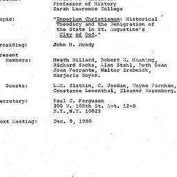 Minutes, 1980-11-25. Mediev...