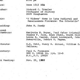 Minutes, 1980-11-11. Mediev...