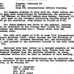 Announcements, 1981-02-12. ...