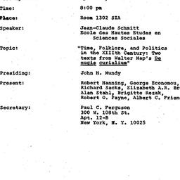 Minutes, 1981-04-14. Mediev...