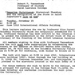 Announcements, 1980-11-10. ...