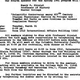 Announcements, 1981-03-17. ...