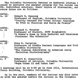 Announcements, 1980-09-11. ...