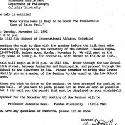 Announcements, 1992-10-21. ...
