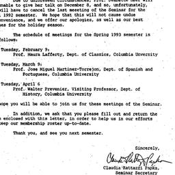 Announcements, 1992-11-23. ...