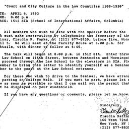 Announcements, 1993-03-22. ...
