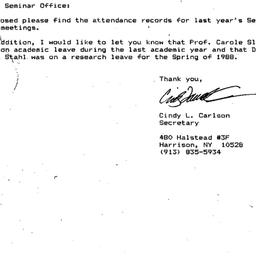 Correspondence, 1988-09-07....