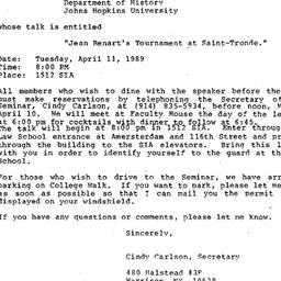 Announcements, 1989-03-24. ...
