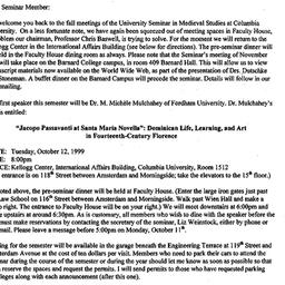 Announcements, 1999-09-23. ...