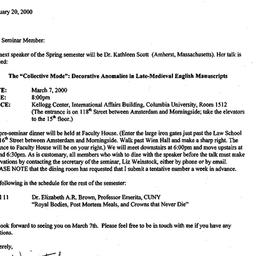 Announcements, 2000-02-20. ...