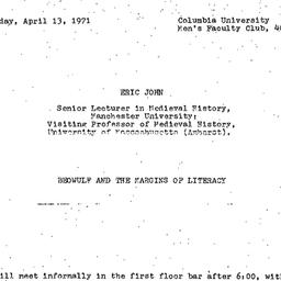 Announcements, 1971-04-13. ...