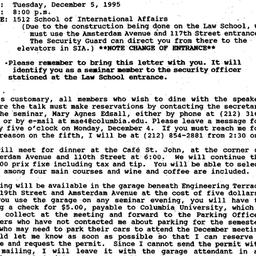 Announcements, 1995-11-22. ...